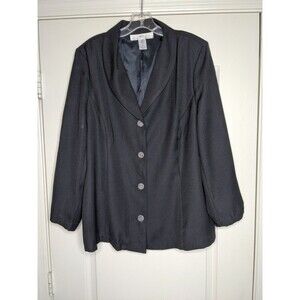 Allison Woods Womens Shawl Lapel Pleated Back Blazer Jacket 20W